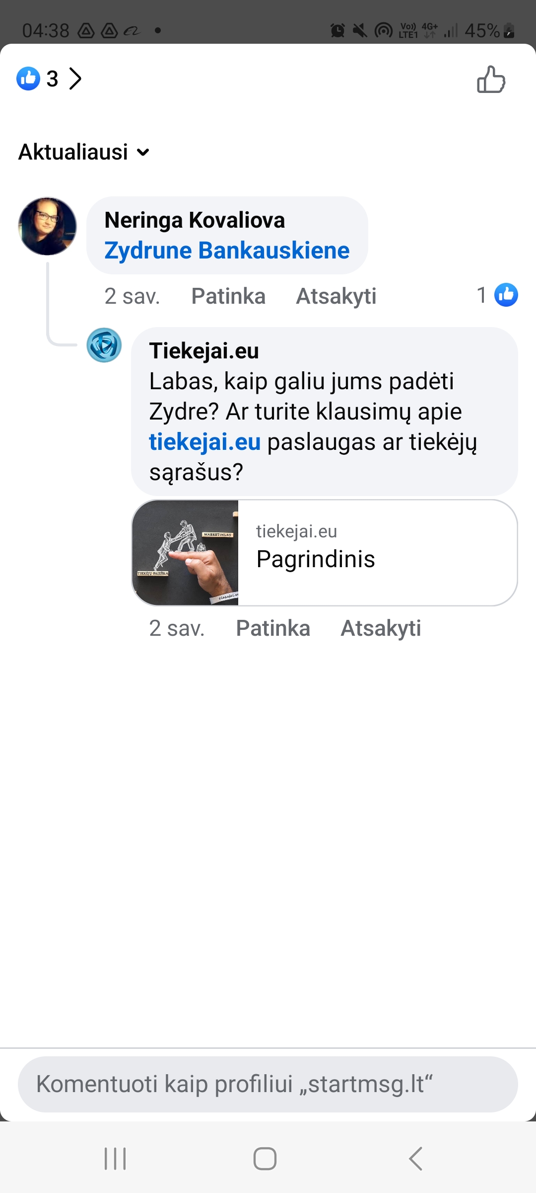  Messenger DI komentarai