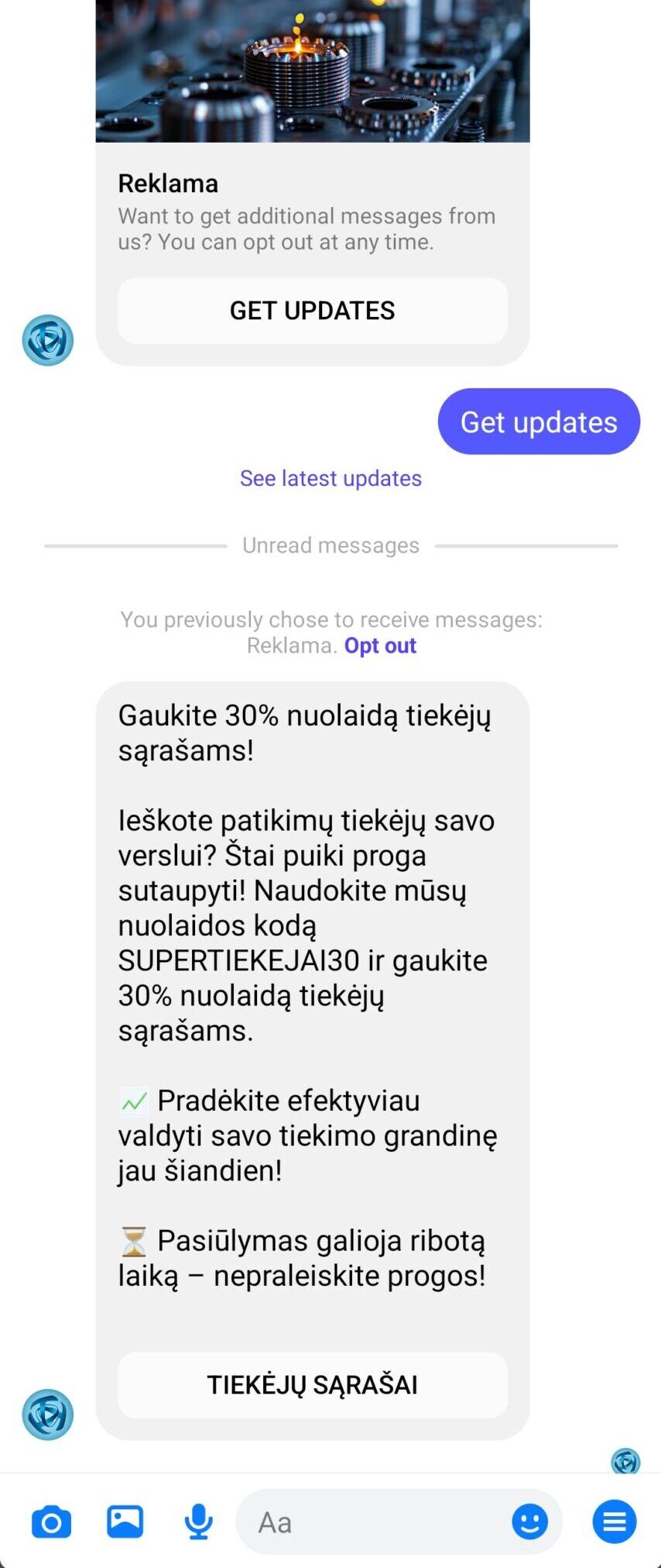  Facebook tiesiogine rinkodara